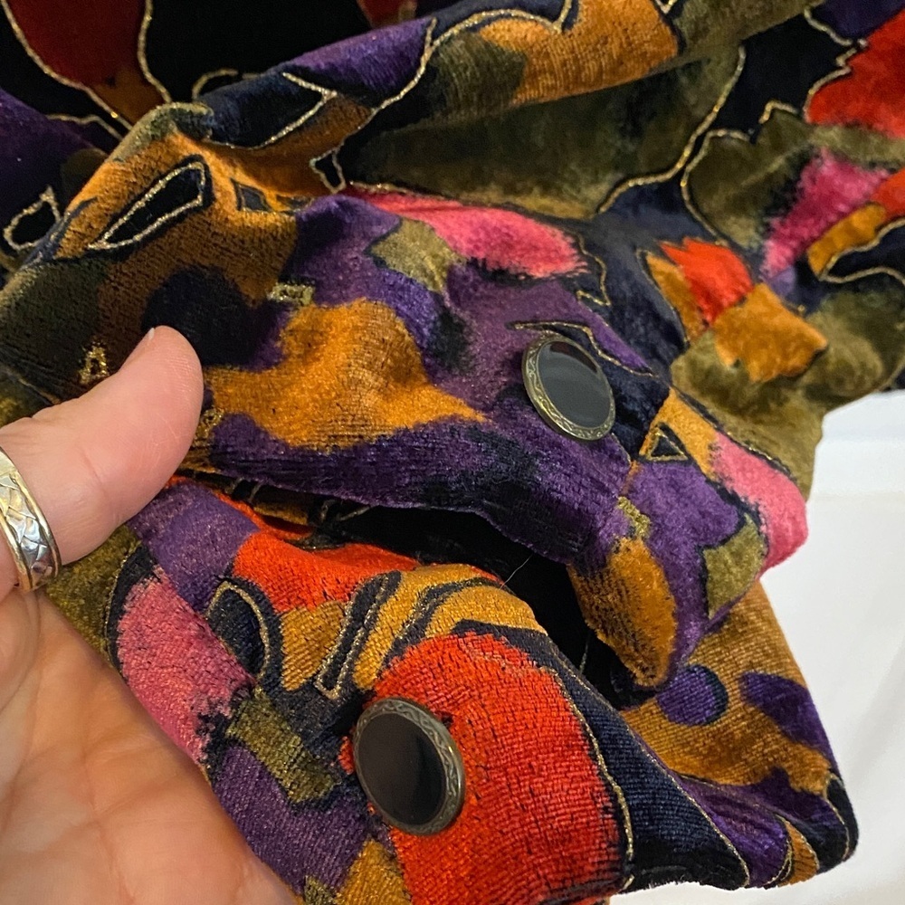 Velvet Great Britain Made Vintage Floral Blazer Fitted Dari Romantic formal - Picture 7 of 15
